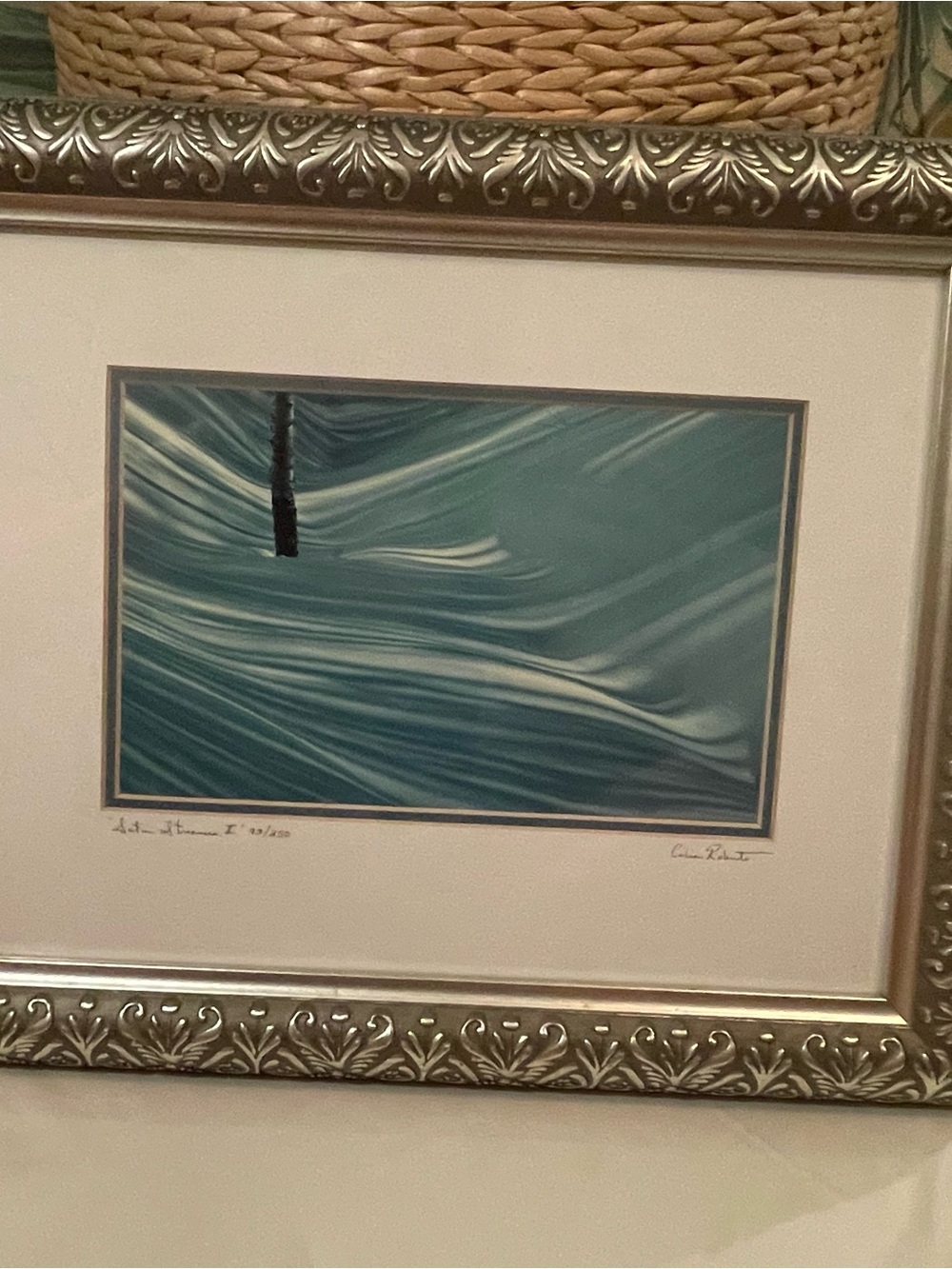Framed Blue Snow Wave Framed Art by Celina Roberts